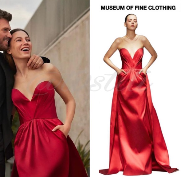 Aile dizisi kıyafetleri Devin'in giydiği kırmızı elbise modeli