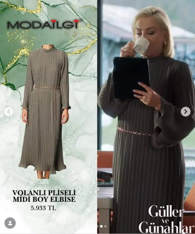 28 Mart Güller ve Günahlar dizisi 22.bölüm sponsor kıyafetleri marka model fiyat bilgileri